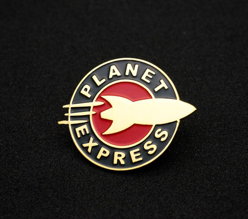 Planet Express Logo - Pin Badge Futurama Planet Express Logo Gold | eBay