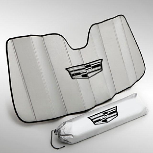 Silver Cadillac Logo - Front Sunshade Package in Silver with Black Cadillac Logo | Cadillac ...