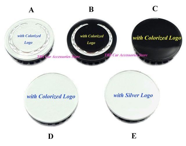 Silver Cadillac Logo - 4pcs 66MM Silver Black Colorized Silver Crest Logo Wheel Center Hub ...