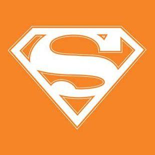 Orange Superman Logo - Superman Orange and White T-shirt 