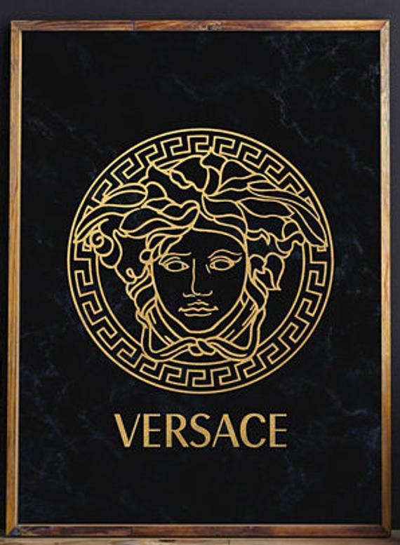 Versace Medusa Logo - Versace Print Fashion Logo Versace Medusa Versace Inspired | Etsy