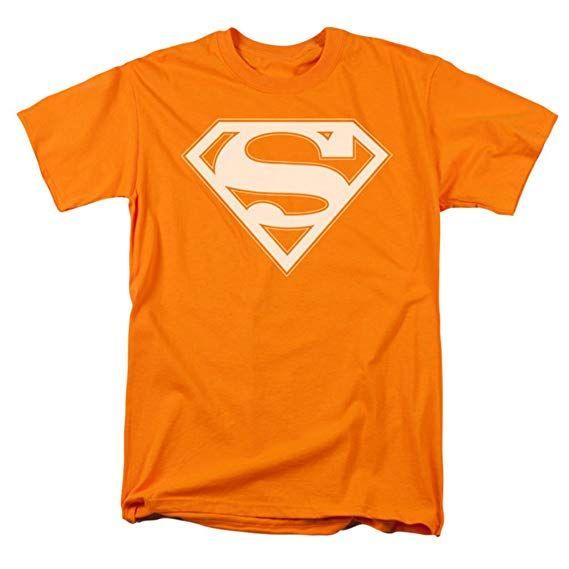 Orange Superman Logo - Amazon.com: Superman Orange & White Shield Licensed Adult T-Shirt ...