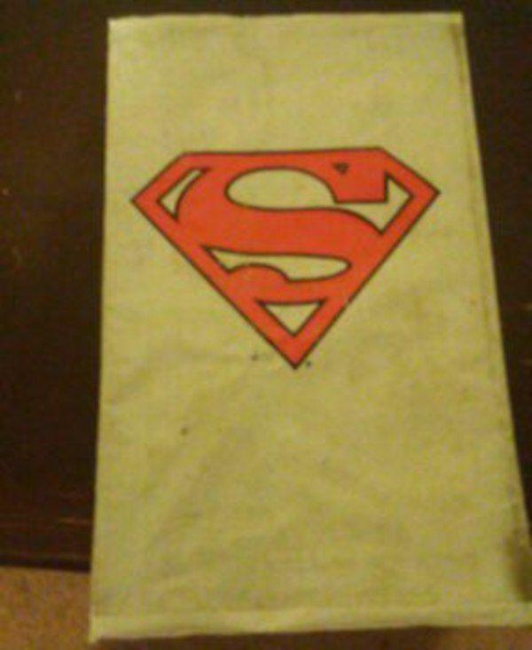 Orange Superman Logo - Used yellow and orange Superman logo print textile for sale in ...