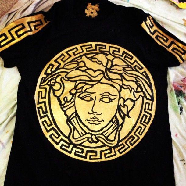 Versace Medusa Logo - shirt, versace, medusa head, gold - Wheretoget