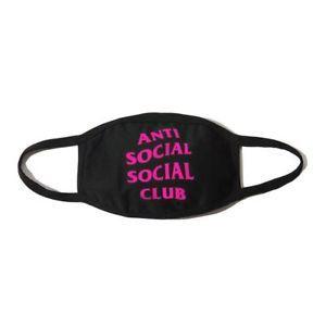 Purple Anti Social Social Club Logo - Authentic Anti Social Social Club ASSC pink logo black Medical Face