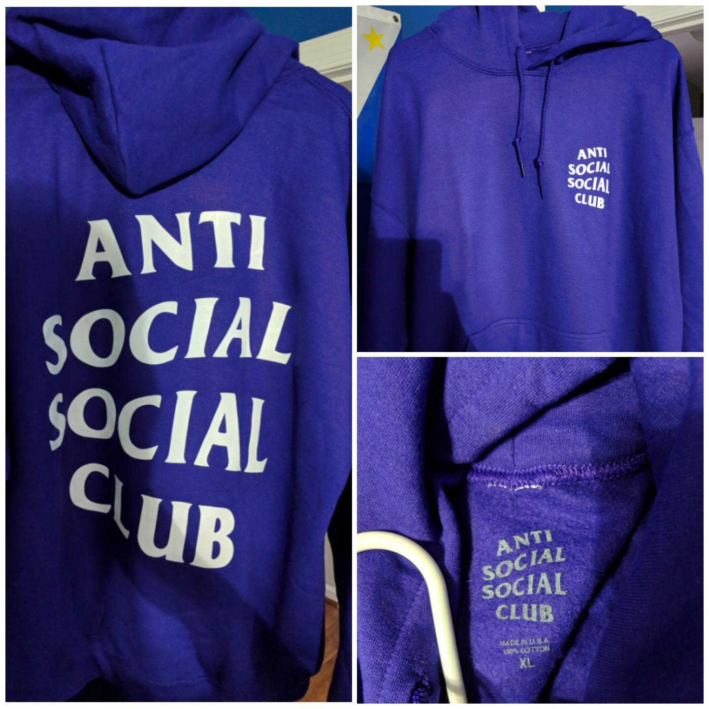 Purple Anti Social Social Club Logo - LC purple rain hoodie please