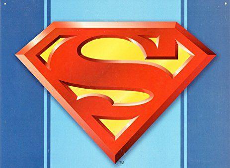 Orange Superman Logo - TIN SIGN SUPERMAN LOGO