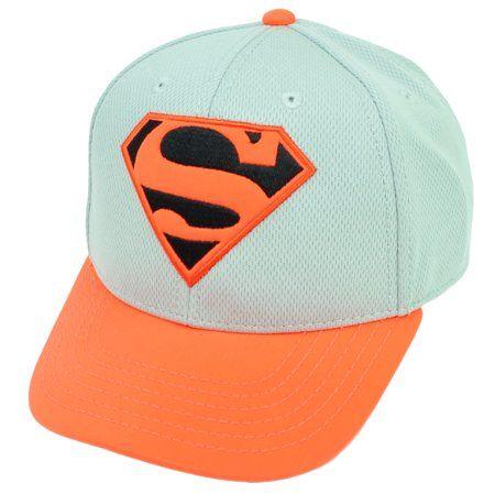 Orange Superman Logo - Superman Man of Steel Grey Neon Orange Snapback Hat Cap Super Hero ...