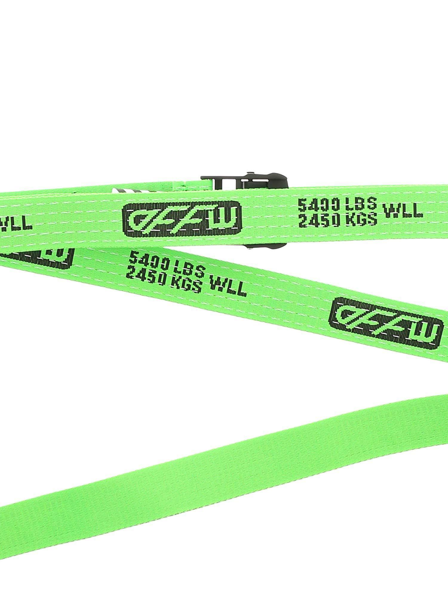 Green White C Logo - Off White C O Virgil Abloh New Industrial Green Belt With Logo