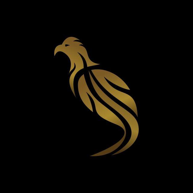 Gold Phoenix Logo - Phoenix Logo With Gold Color Isolated On Black Bacground Luxury ...