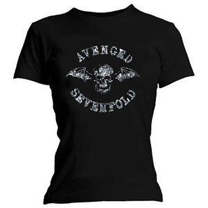 Avenged Sevenfold Bat Logo - Avenged Sevenfold - Diamante Death Bat Logo - Official Ladies Fitted ...