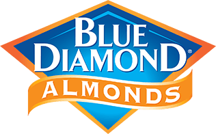 White and Blue Diamond Construction Logo - From Our Hearts to Your Hands | Almond Products | Blue Diamond