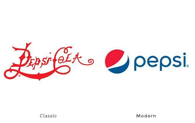 Vintage 1962 Pepsi Logo - 40 examples of classic branding next to the modern version – Learn