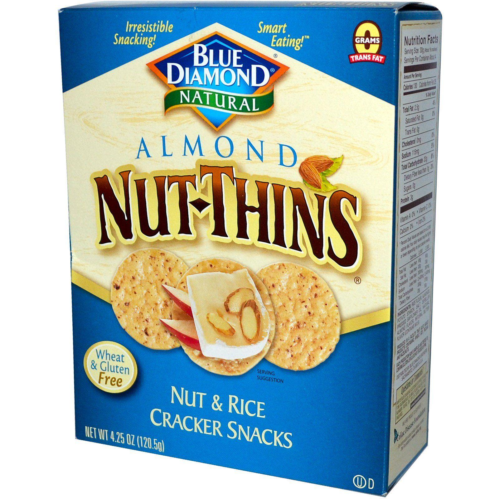 Blue Diamond Nut Thins Logo - Blue Diamond, Almond Nut-Thins, Nut & Rice Cracker Snacks, 4.25 oz ...