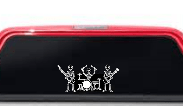 Ametal Rock Band Logo - STICK FAMILY Skeleton Rock Band Car Window white decal music sticker ...