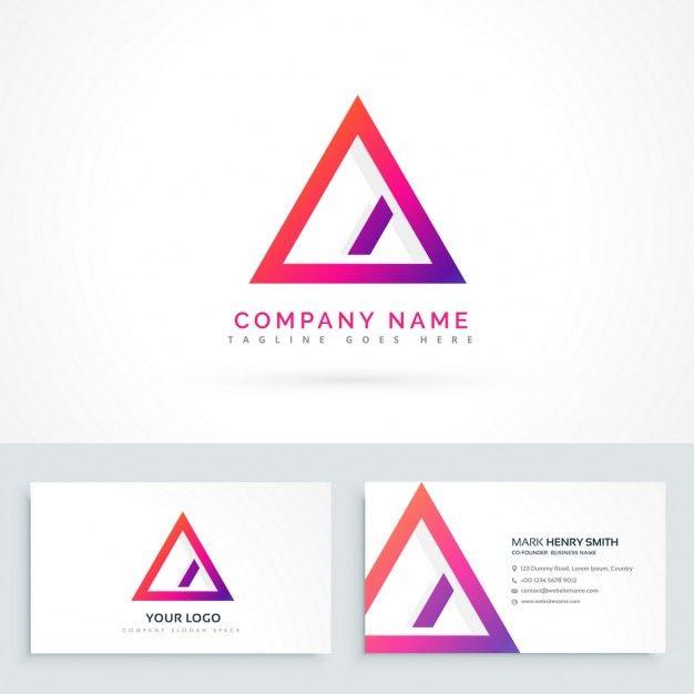 Modern Company Logo - Modern logo with a colorful triangle Vector | Free Download