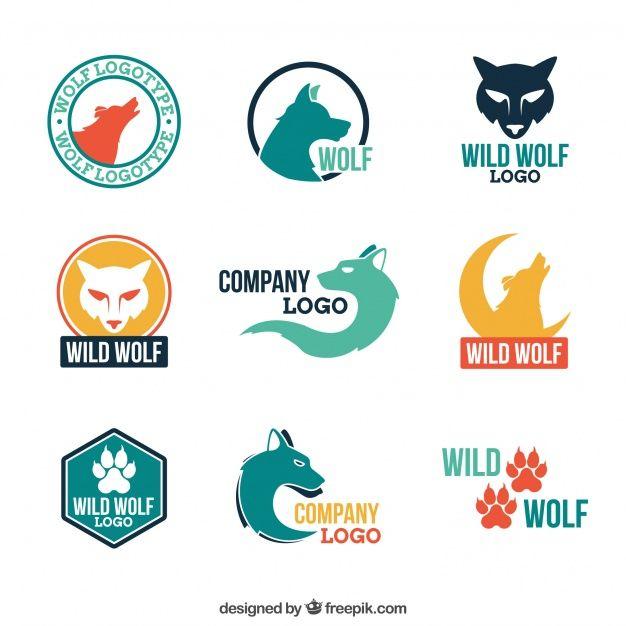 Modern Company Logo - Modern colorful wolf logo collection Vector