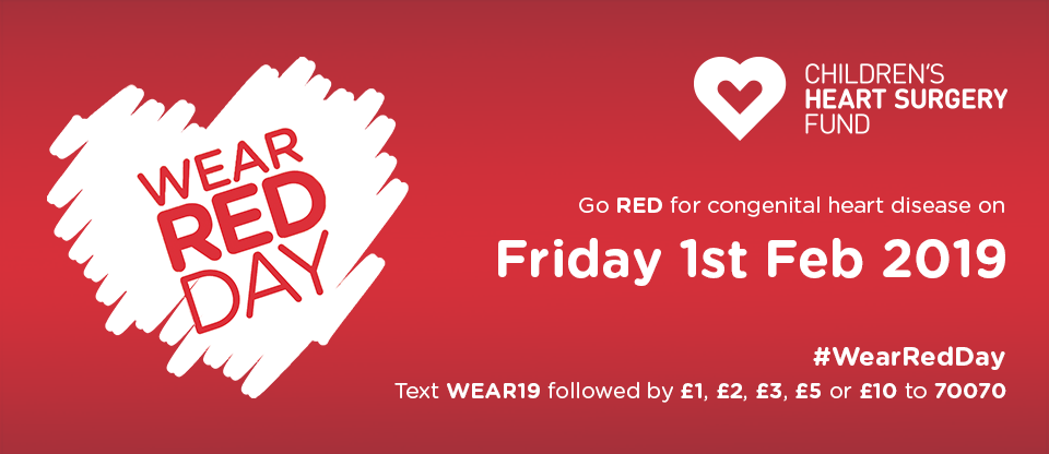Red Day Logo - Wear Red Day 2019. Children's Heart Surgery Fund