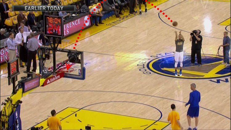 Steph Curry Logo - VIDEO: Stephen Curry made 4 out of 6 shots from the mid-court logo ...
