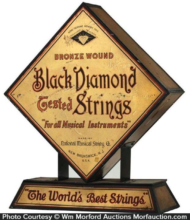 Black Diamond Strings Logo - Antique Advertising. Black Diamond Strings Display • Antique