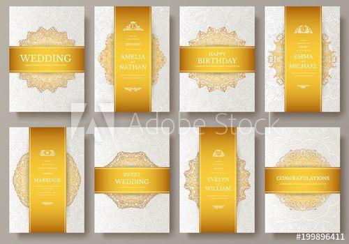 Gold Arabic Logo - Set of Luxury Gold artistic pages set with logo brochure template ...