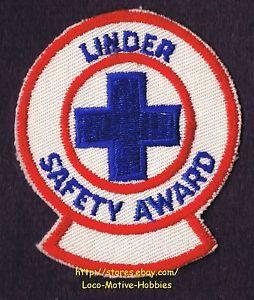 Blue White Circle Logo - LMH PATCH Badge LINDER SAFETY AWARD Blue Cross Red White Circle Logo