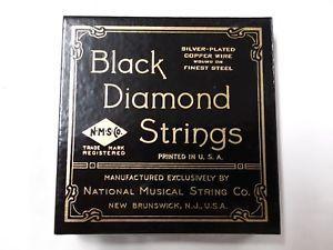 Black Diamond Strings Logo - NOS VINTAGE SET BLACK DIAMOND TENOR BANJO STRINGS LOOP END STEEL ...