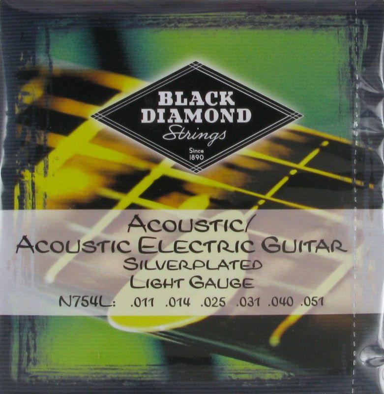 Black Diamond Strings Logo - Black Diamond Acoustic Acoustic Electric Guitar Silverplated Wound