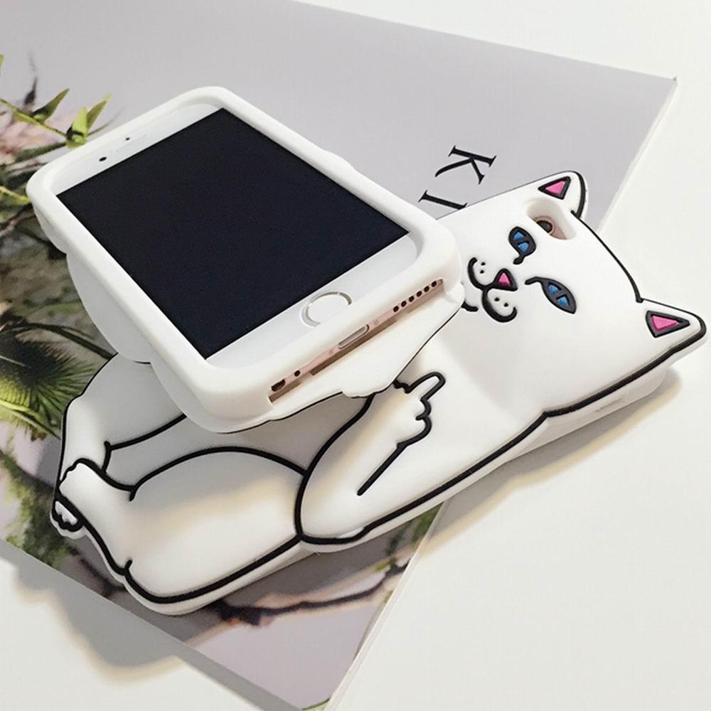 White Cat Case Logo - White Cat” iPhone Case