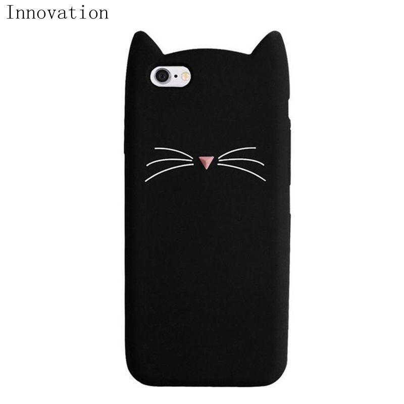 White Cat Case Logo - For iPhone 5 5S SE 5SE Case Cute Cartoon Cat Cases 3D Silicone Soft ...