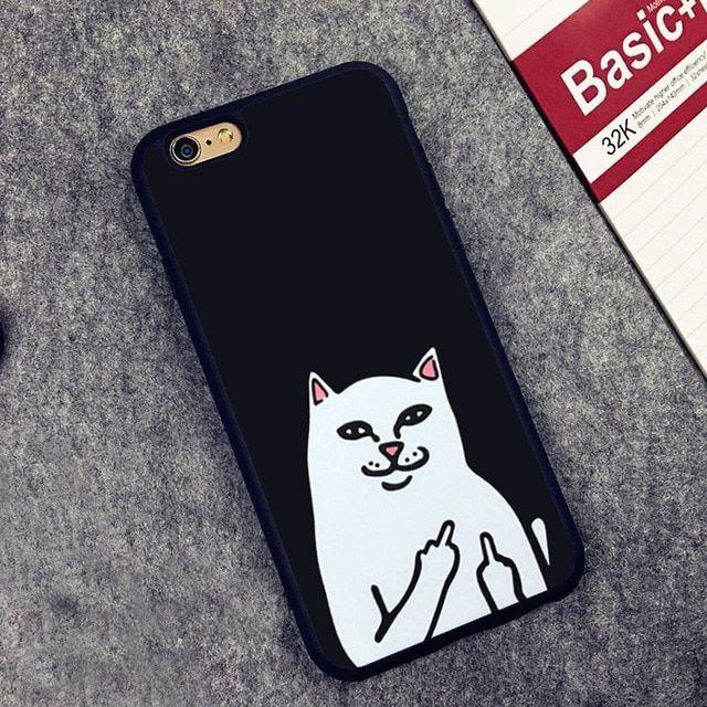 White Cat Case Logo - Weird Finger White Cat Coque Soft Silicone Protective case Cover For ...