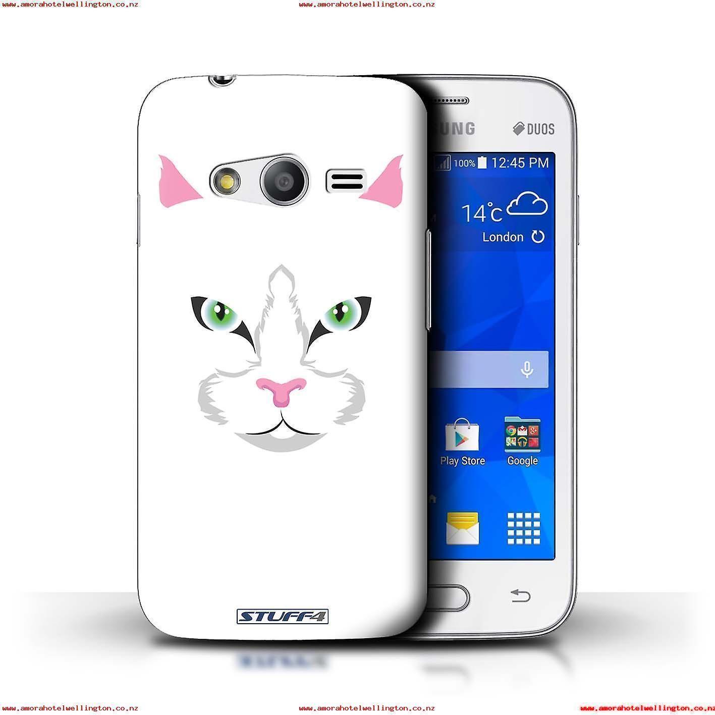 White Cat Case Logo - STUFF4 Case Cover For Samsung Galaxy Ace 4 Lite G313 White Cat