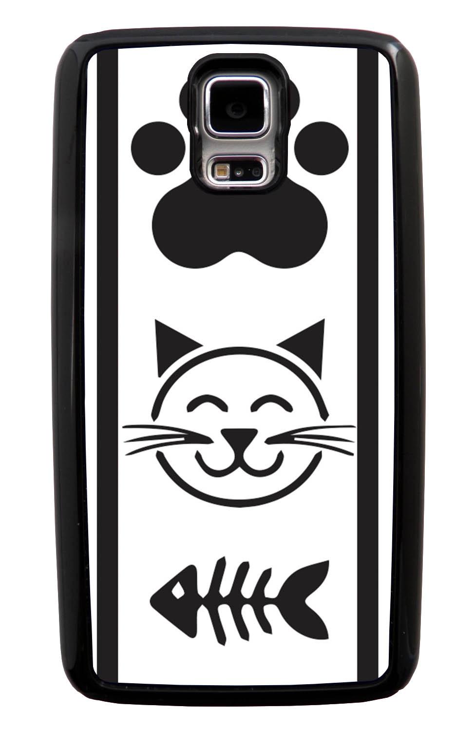 White Cat Case Logo - Samsung Galaxy S5 / SV Cat Case Black Cat Icons on White Simple ...