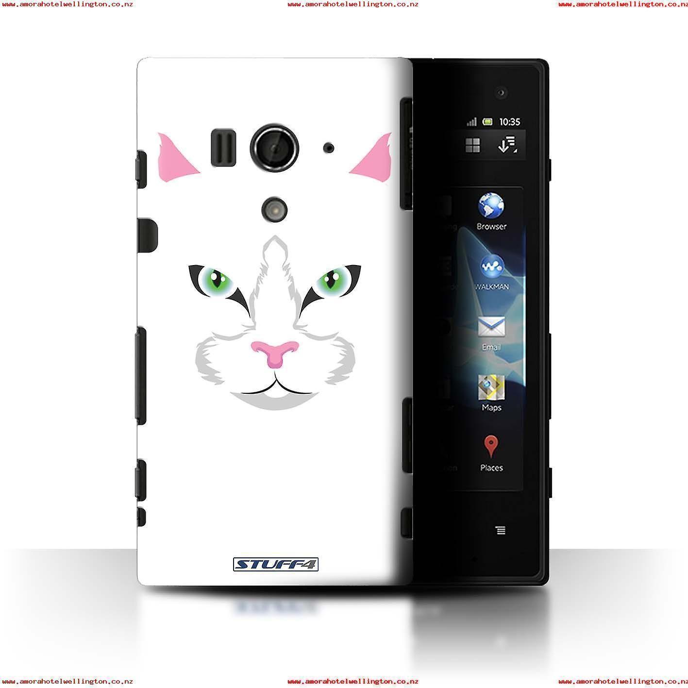 White Cat Case Logo - STUFF4 Case/Cover for Sony Xperia Acro S/LT26w/White Cat/Animal ...
