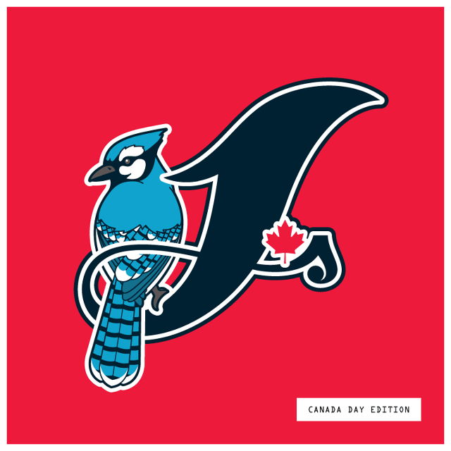 Red and Blue Bird Logo - Toronto artist redesigns Blue Jays logo - Bluebird Banter