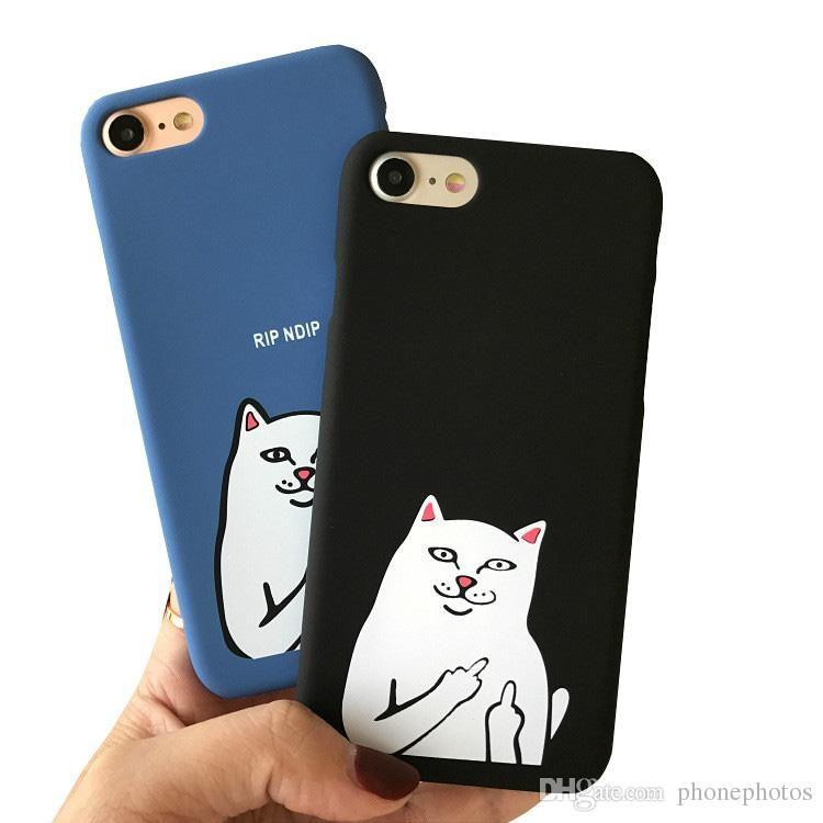 White Cat Case Logo - 2017 Weird Finger White Cat Pc Plastic Hard Case For Iphone 6 6s ...