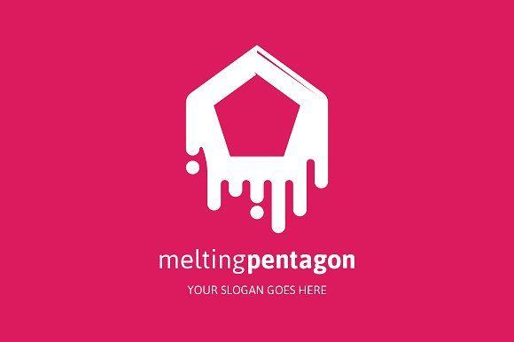 Red Pentagon Logo - Melting Pentagon Logo Logo Templates Creative Market