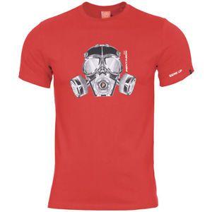 Red Pentagon Logo - Pentagon Ageron Gas Mask Logo T-Shirt Mens Sport Outdoor Cotton Top ...