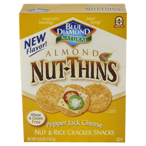 Blue Diamond Nut Thins Logo - Blue Diamond Nut Thin Gluten Free PepperJack - 4.25 Oz | Meijer.com
