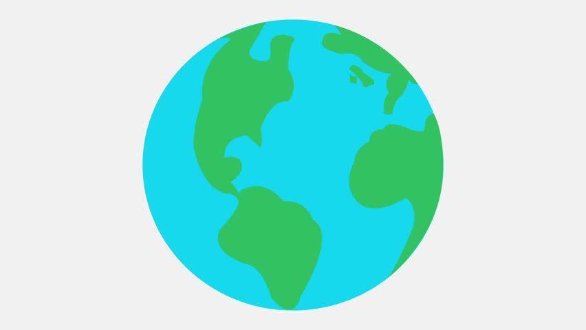 Cartoon Earth Logo - Earth Day words and Earth logo icon animation.