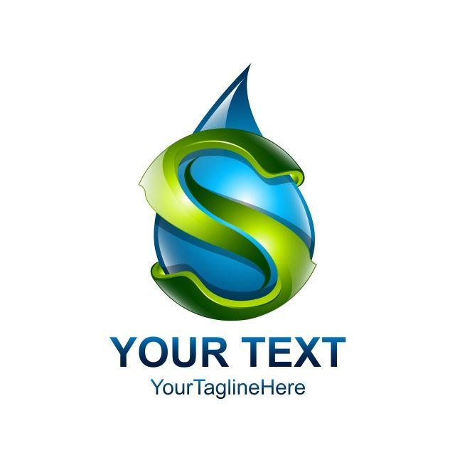 Green Letter S Logo - letter s logo design template colored blue green water drop Template