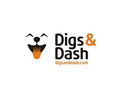 Cute Dog Logo - Digs & Dash logo design, cute dog smiling :) by Alex Tass, logo