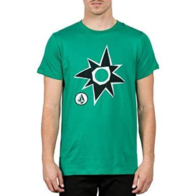 Volcom Star Logo - Volcom Mens Stone Star Short Sleeve Tee Green: Clothing