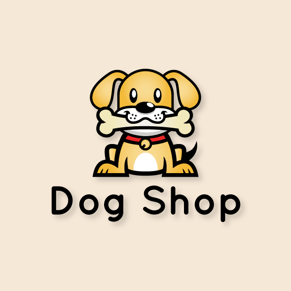 Cute Dog Logo - Dog Shop Logo - Bevouliin