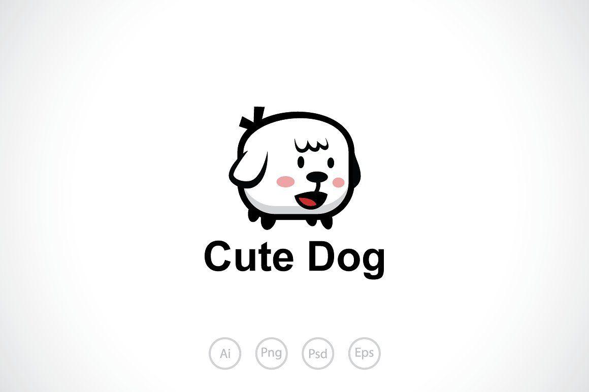 Cute Dog Logo - Fluffy Fat Dog Logo Template ~ Logo Templates ~ Creative Market