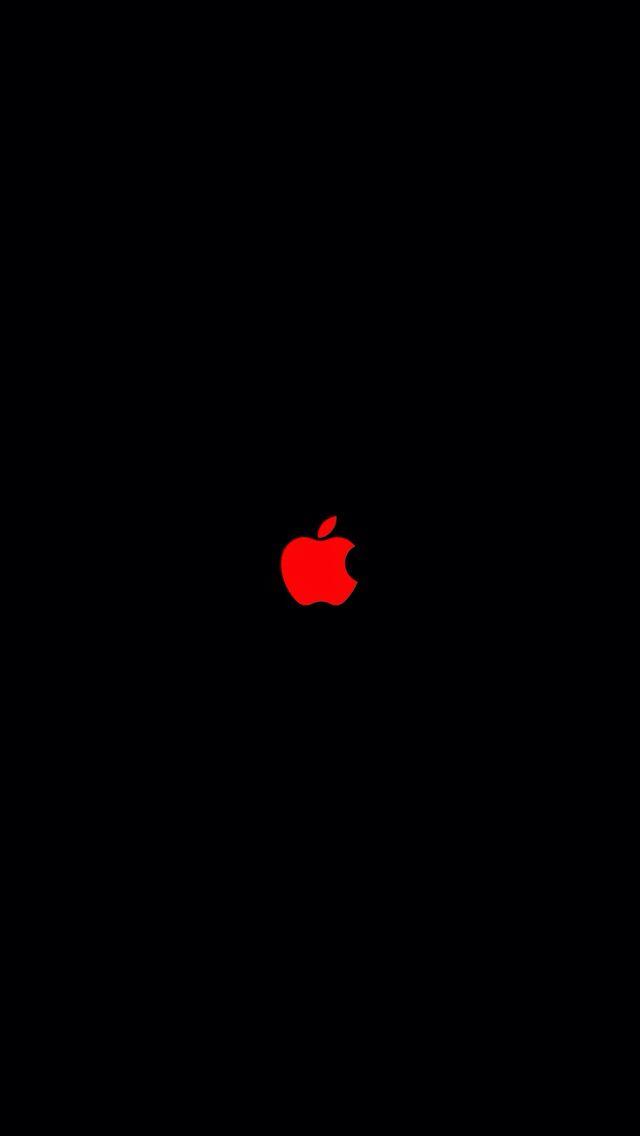 Black and White Apple Logo - Red apple logo. iPhone wallpaper. iPhone