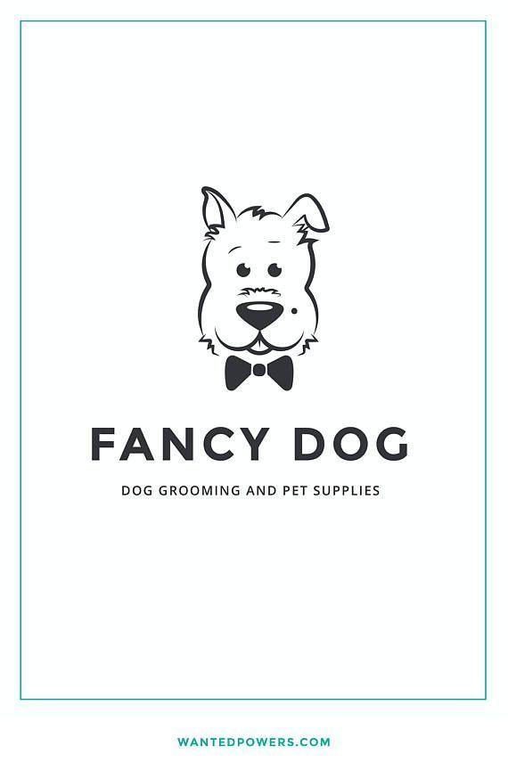 Cute Dog Logo - Cute Dog Grooming Logo | Pet Supplies | Bow Tie | Dog Grooming ...