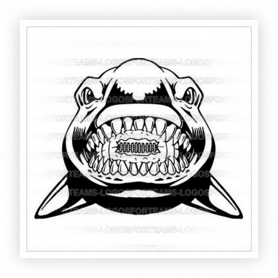 Shark Football Logo - Mascot Logo Part of Shark With Football In Mouth