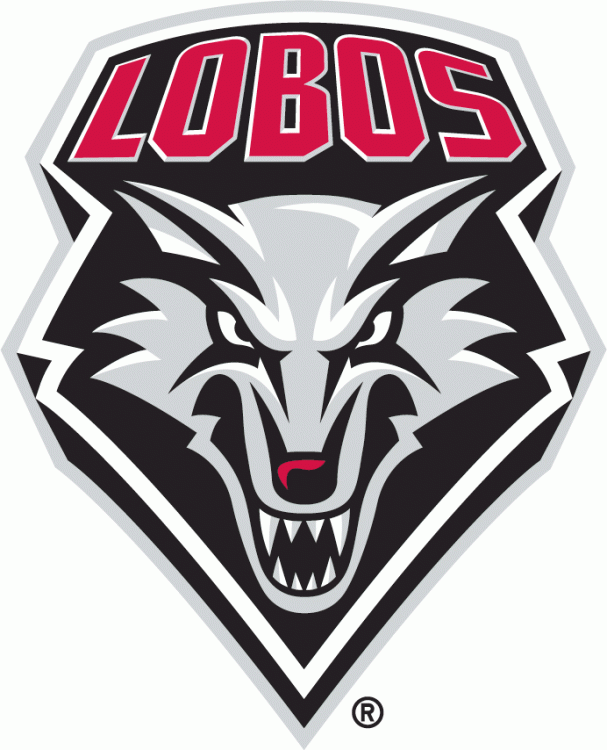 Red Black and Silver Logo - New Mexico Lobos Primary Logo (2009) Front Facing Wolf Head