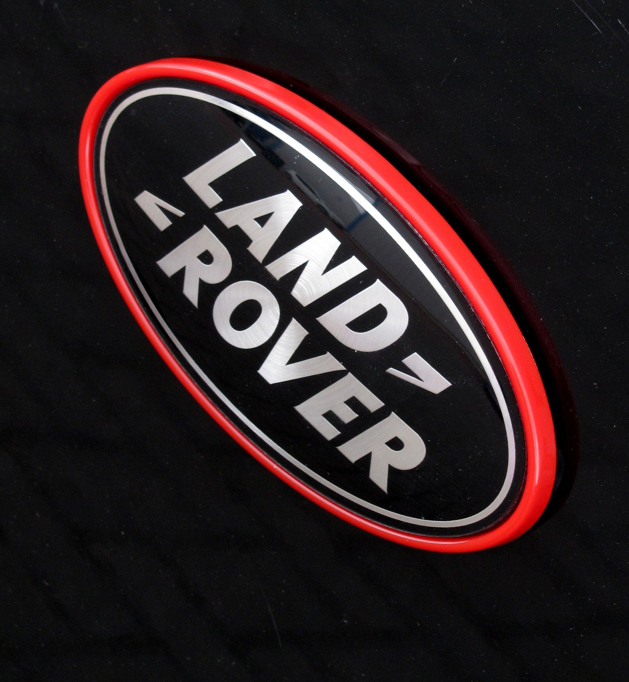 Red Oval Sports Logo - Black & Silver Land Rover oval badge+red mount for Range Rover SPORT ...